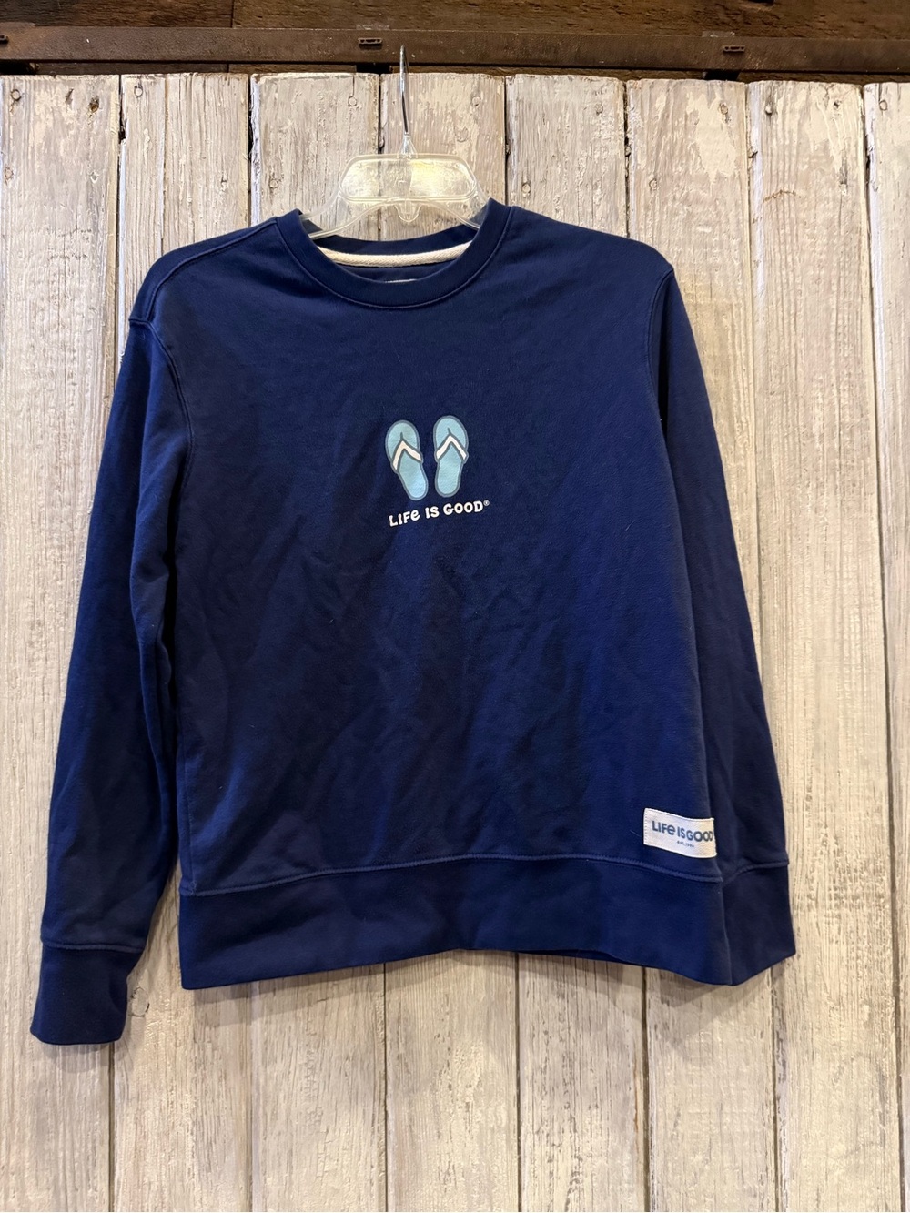 Life Is Good Navy Blue Rashguard with Flip-Flop Graphic